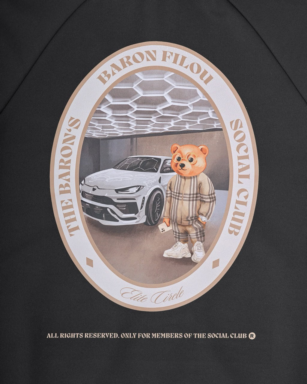 FW25 Tracksuit Jacket Oval Backprint Filou CXLVIII. - Black