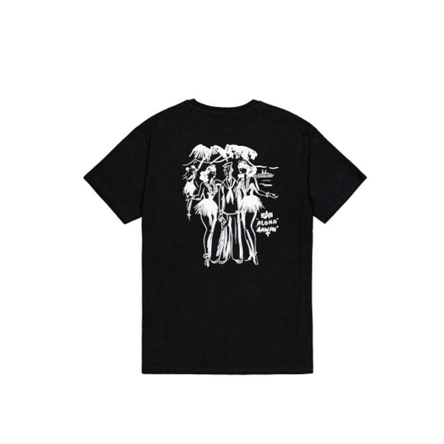Aloha Back Print T-Shirt - black