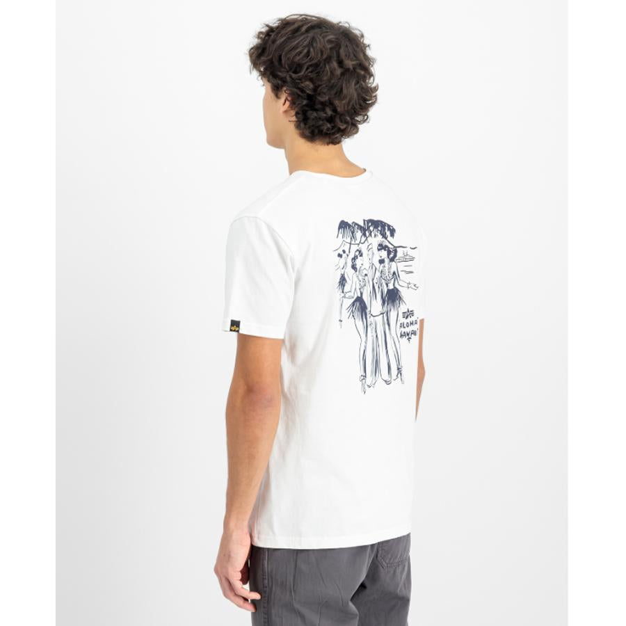 Aloha Back Print T-Shirt - white