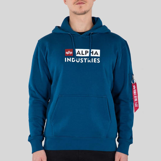 Alpha Block-Logo Hoody - naval blue
