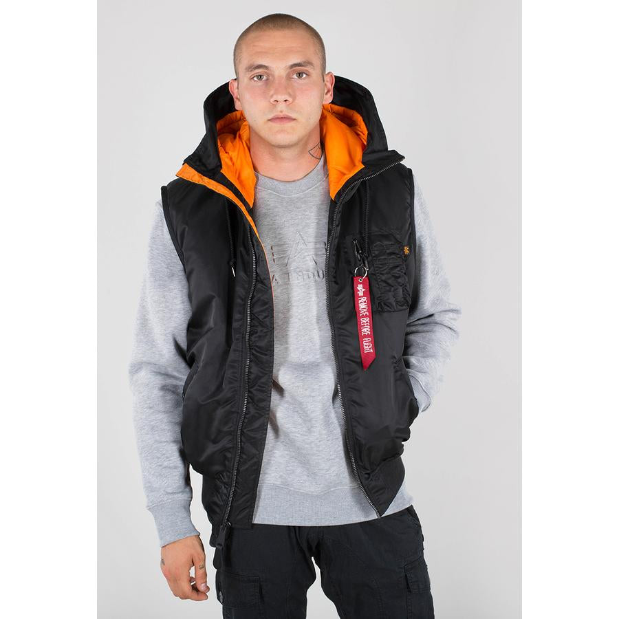 Hooded MA-1 Vest - black