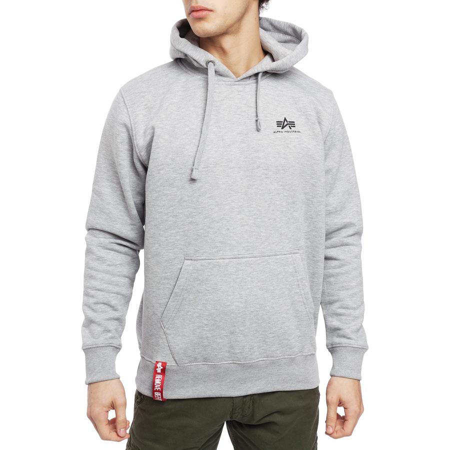 Basic Hoody Small Logo - greyheather