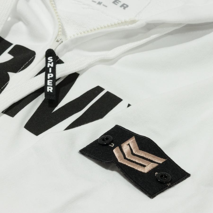 Army Zip Hoody - white