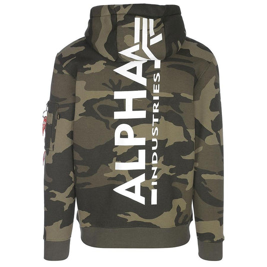 Back Print Hoody Camo - olive camo