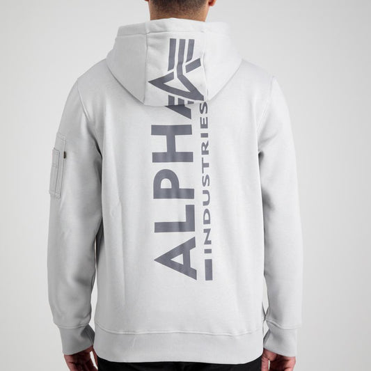 Back Print Hoody - pastel grey