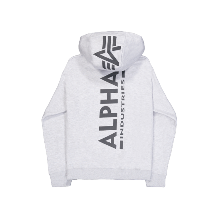 Back Print Hoodie - pastel grey melange
