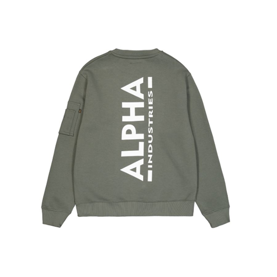 Back Print Sweatshirt - dark olive