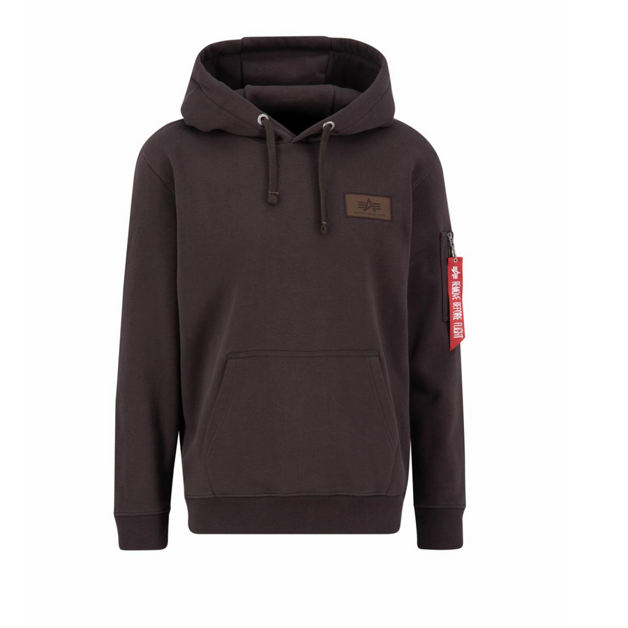 Back Print Hoody - hunter brown