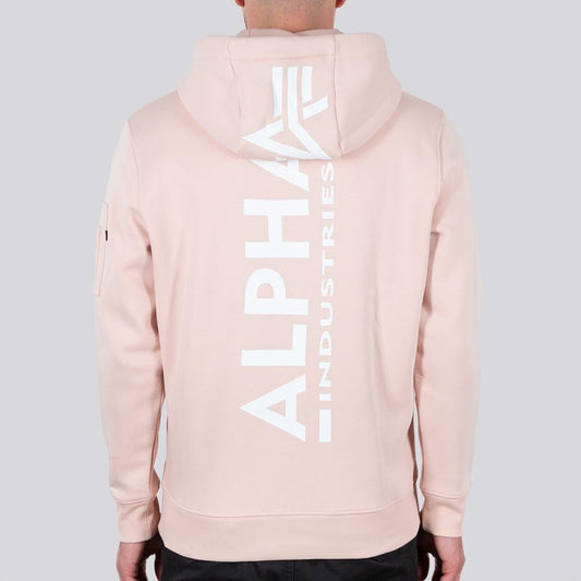 Back Print Hoody - pale peach