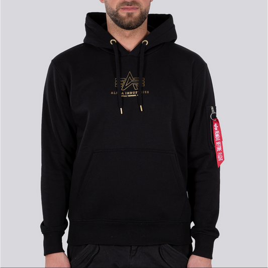 Basic Hoody ML Foil Print - black