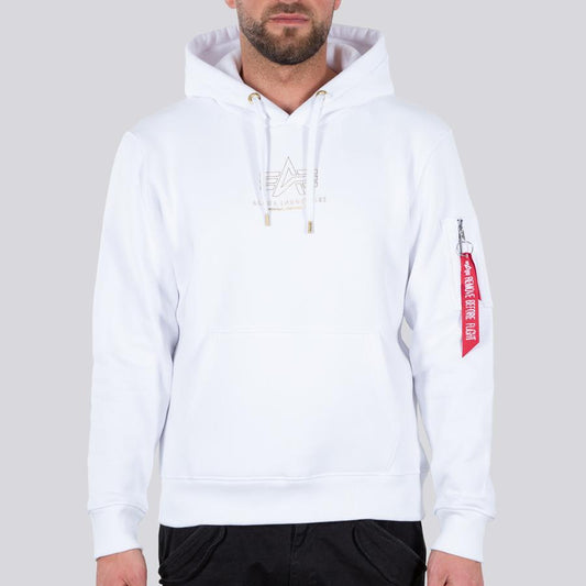 Basic Hoody ML Foil Print - white