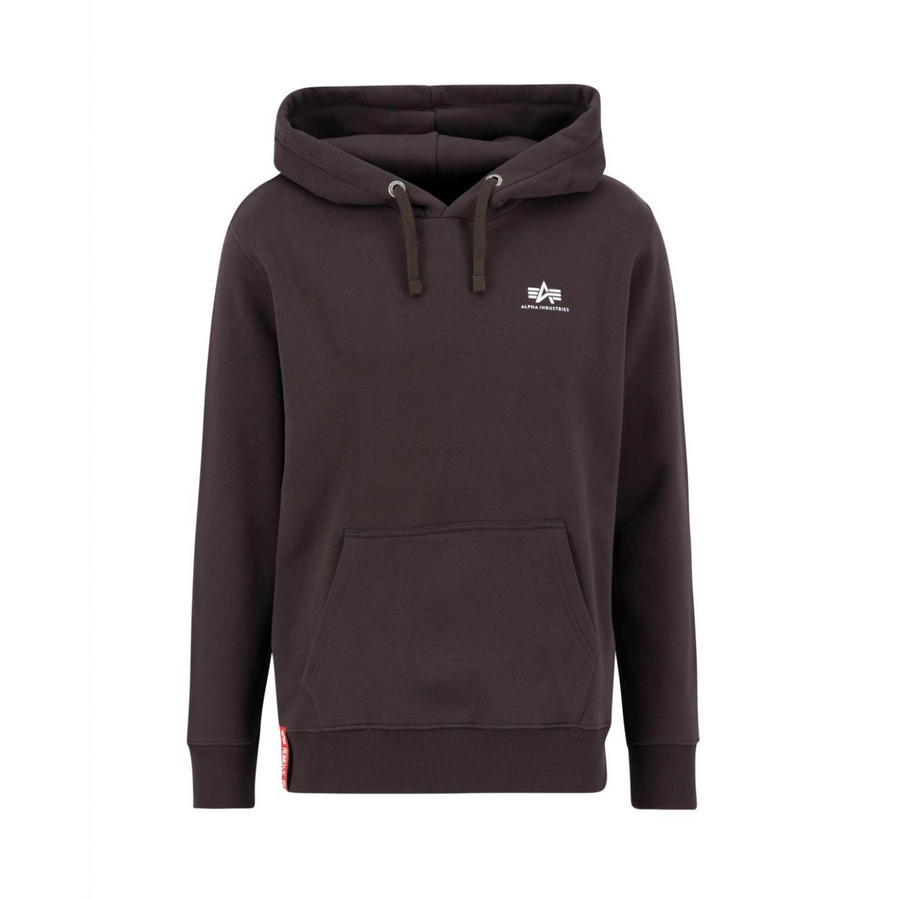 Basic Hoody Small Logo - hunter brown