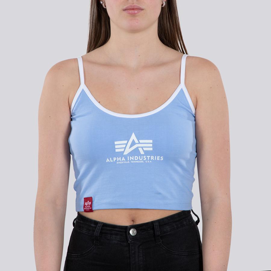 Basic ML Cropped Tank Top Woman - light blue