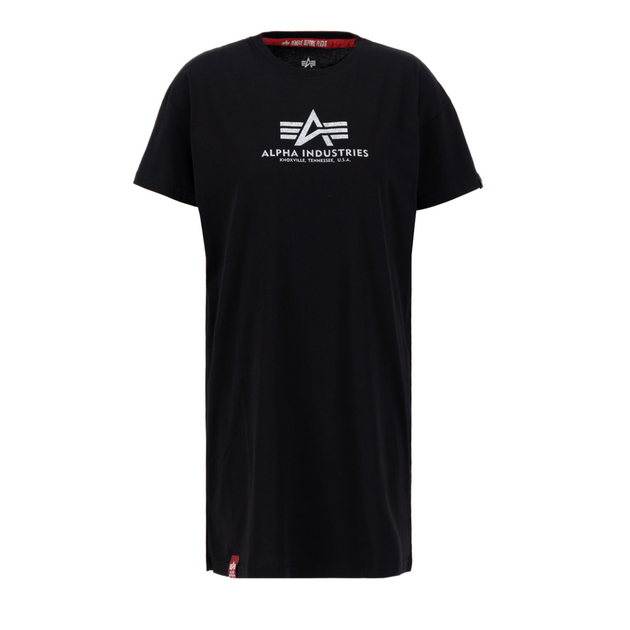 Basic T Long G Woman - black/silver