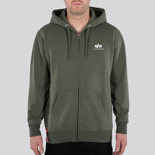 Basic Zip Hoody SL - dark olive