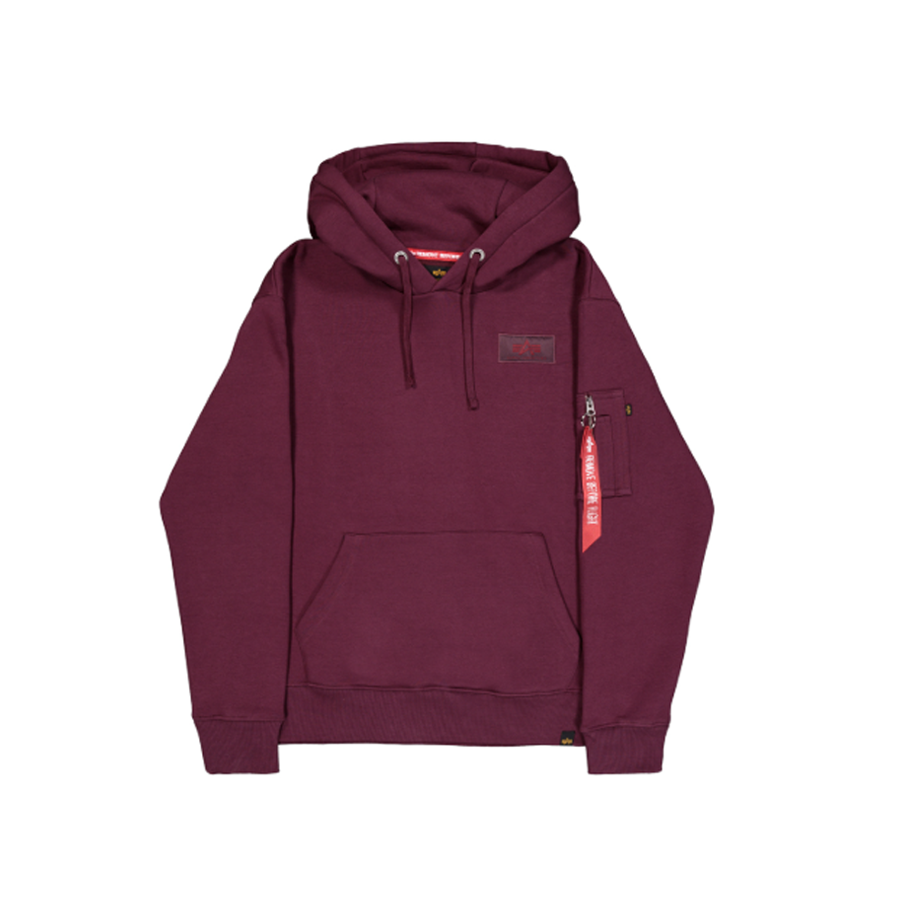 Back Print Hoodie - dark cherry