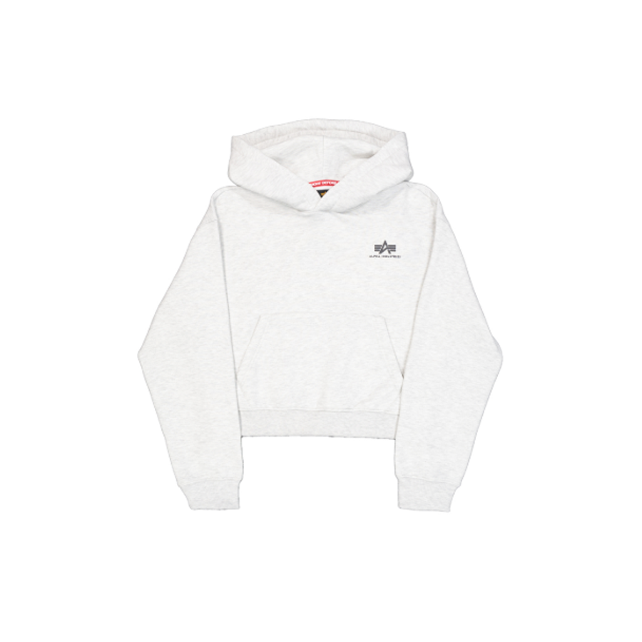 Basic Small Logo Hoodie Women - pastel grey melange