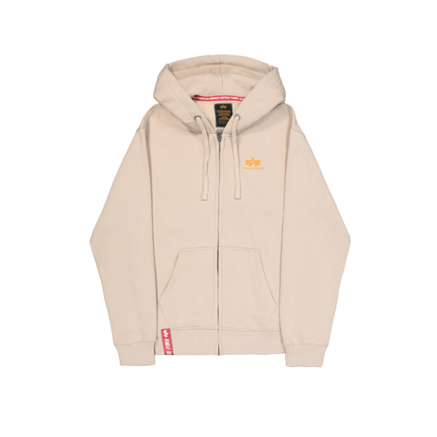 Basic Zip Hoodie SL - organic beige