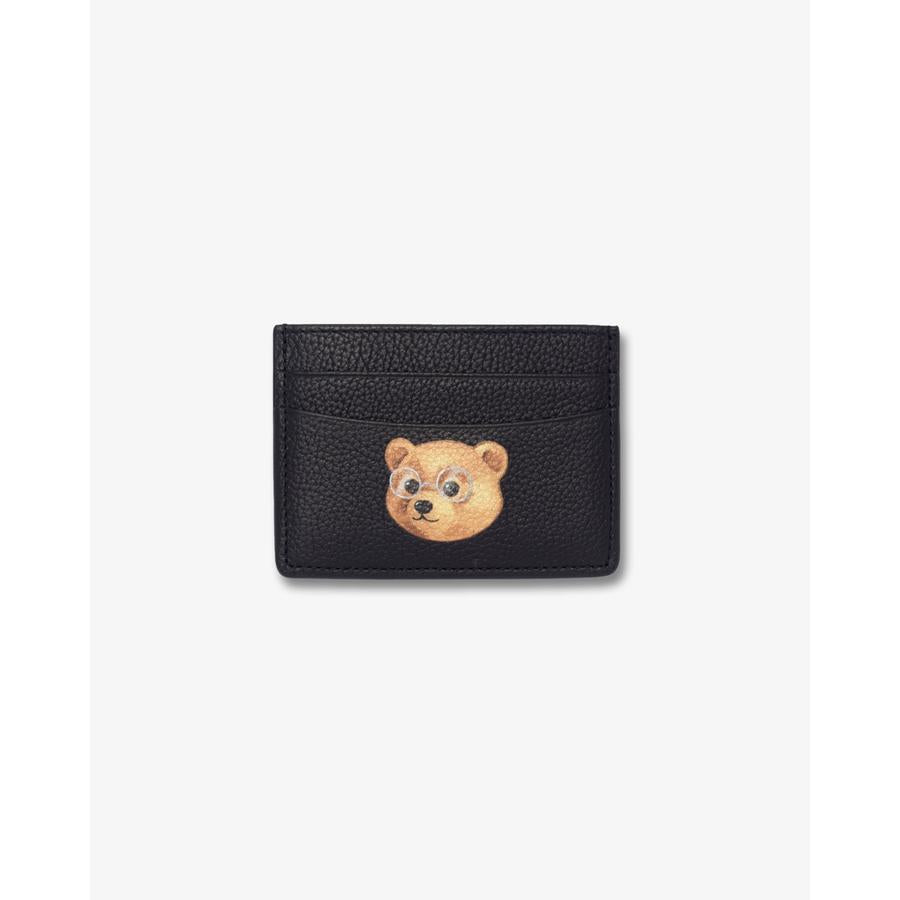 Leather Card Holder Filou Head - Black