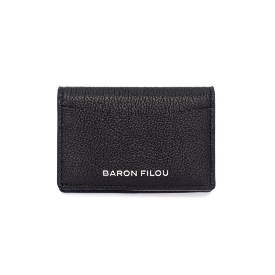 Leather Bi-Fold Card Holder Filou X. - Black