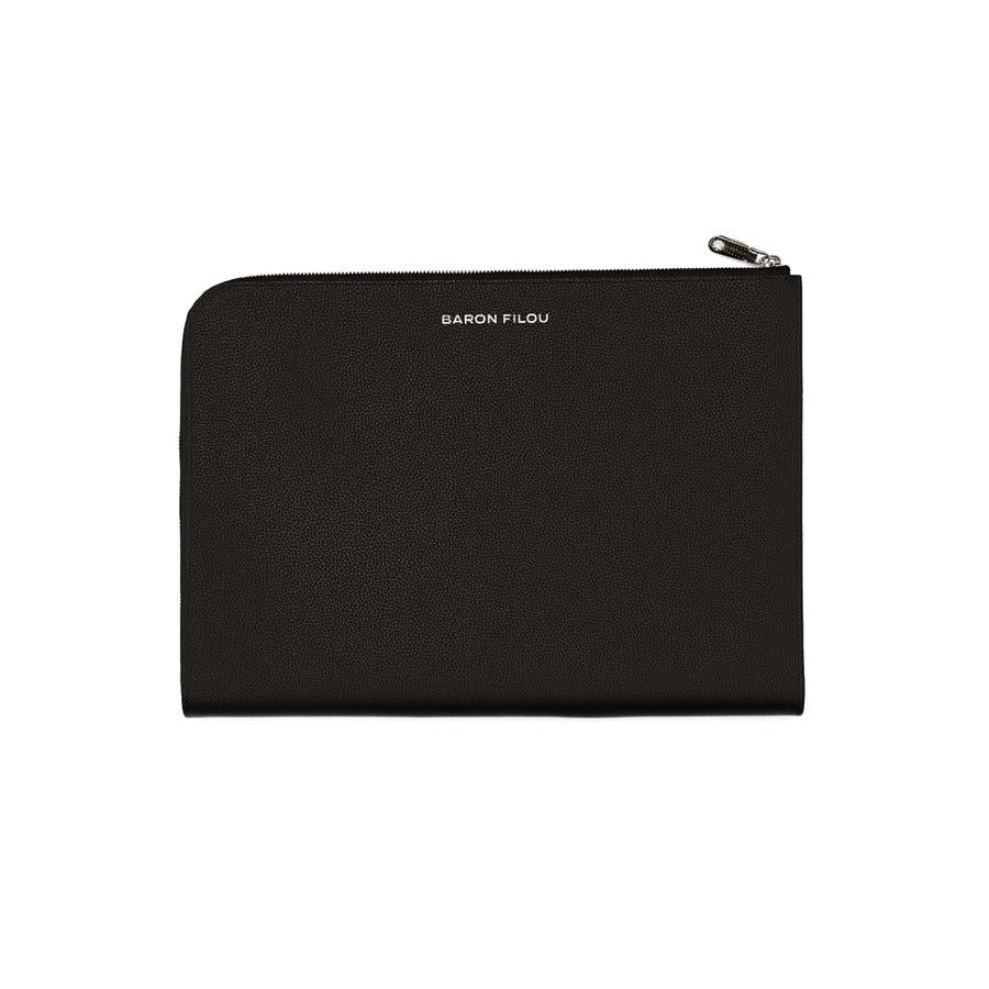 Leather Laptop Clutch Filou V. - Black