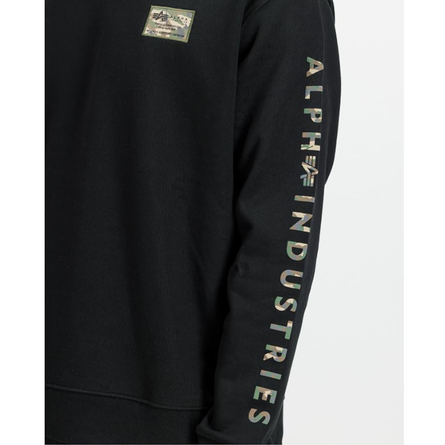 Camo Sleeve Crewneck - black