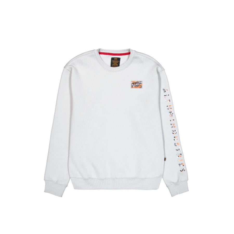 Camo Sleeve Crewneck - pastel grey