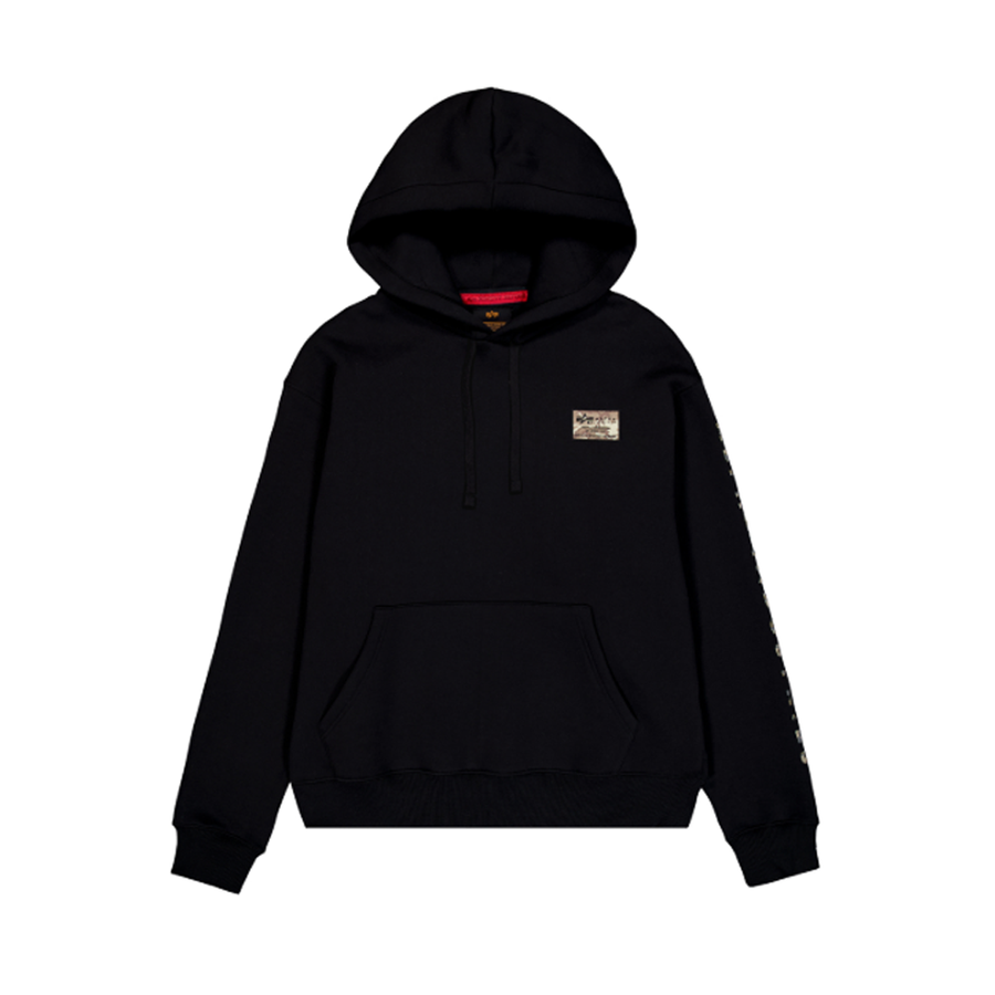 Camo Sleeve Hoodie - black