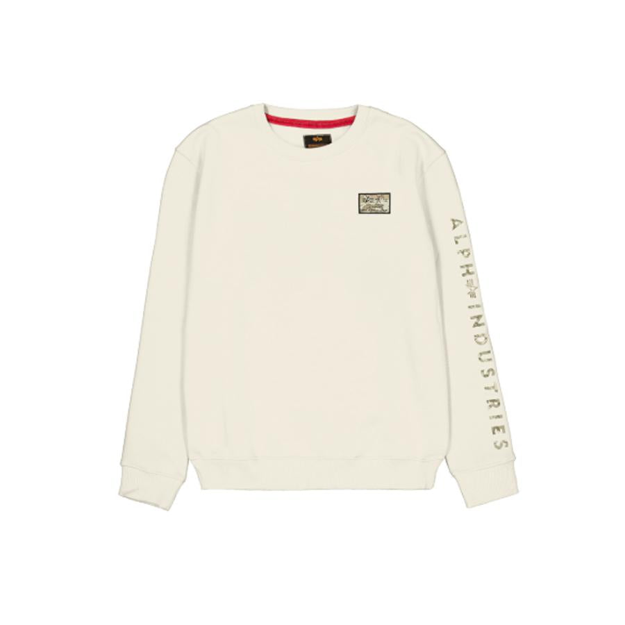 Camo Sleeve Crewneck - vintage white