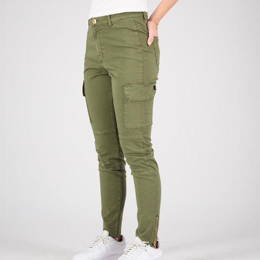 Cargo Zip Pant Woman - olive
