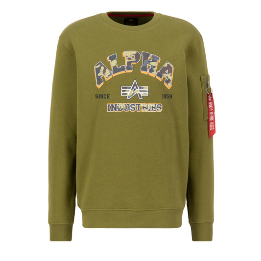 College Camo Sweater - moss green