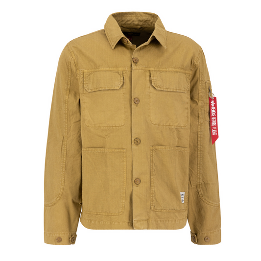 Color Block Overshirt - khaki