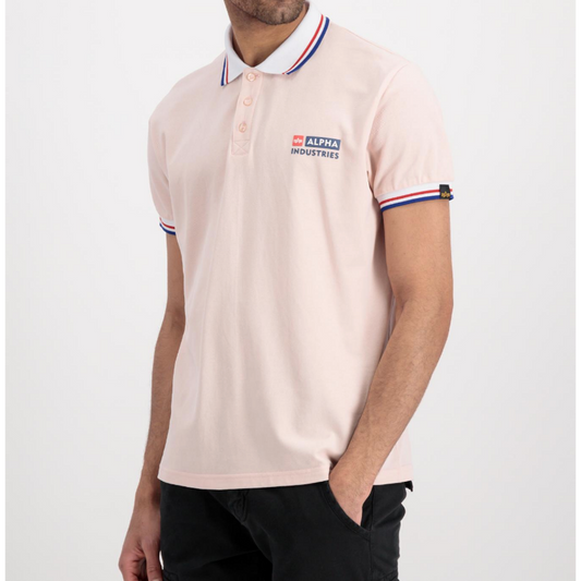Contrast Polo - pale peach