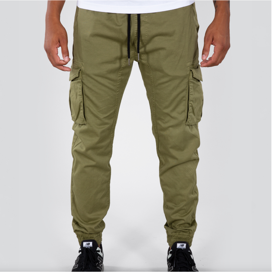 Cotton Twill Jogger - olive