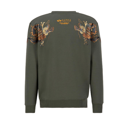 Dragon EMB Sweater - dark olive