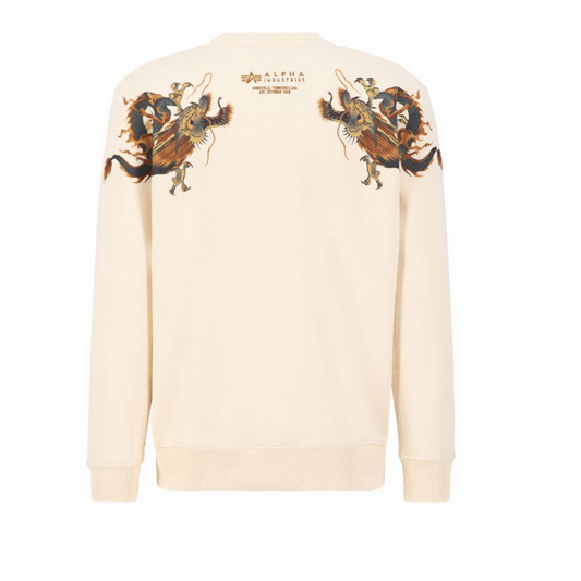 Dragon EMB Sweater - jet stream white