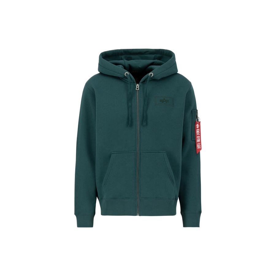 Back Print Zip Hoodie - force green