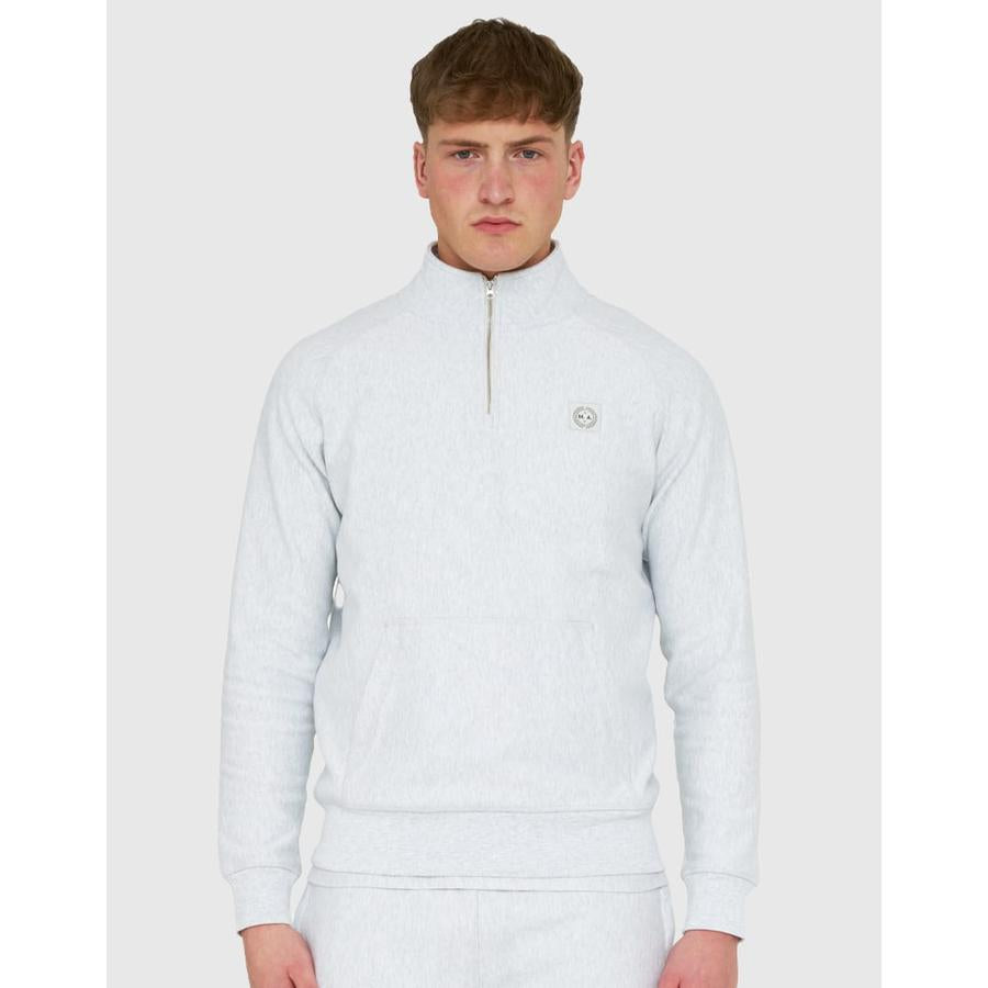 FOUNDATION 1/4 ZIP SWEAT - Snow Marl