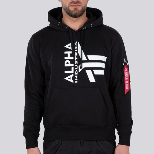 Half Logo Foam Hoody - black