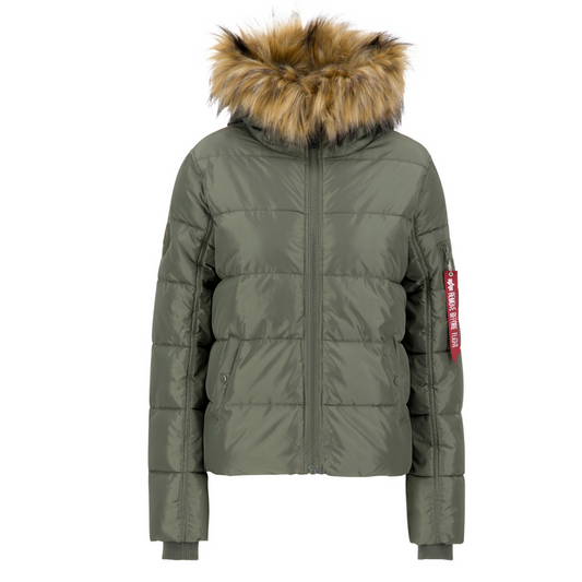 Hooded Puffer Alpha Woman - sage green