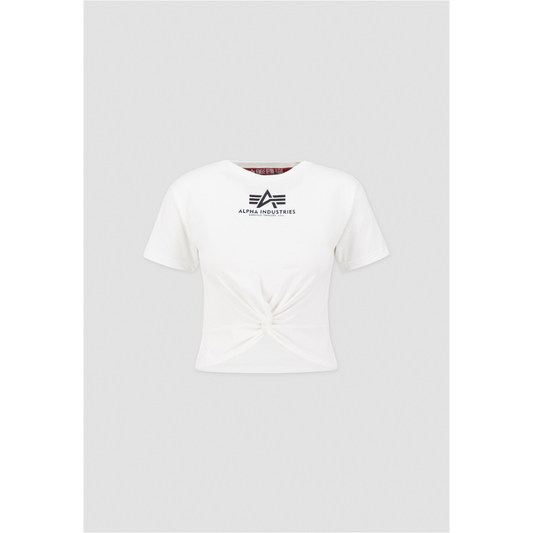 Knotted Crop T Woman - white