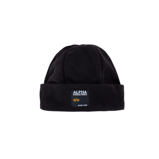 Label Fleece Beanie - black