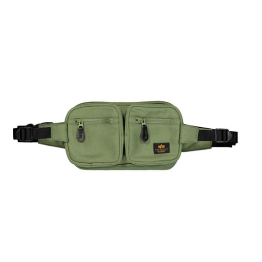 Label Waist Bag - sage green