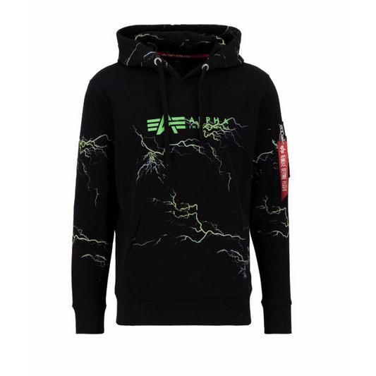Lightning AOP Hoody - black/poisongreen
