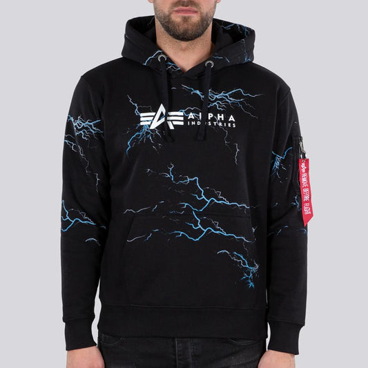Lightning AOP Hoody - black/white