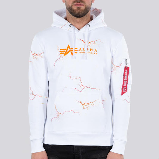 Lightning AOP Hoody - white/orange