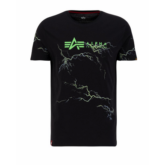 Lightning AOP T - black/poisongreen