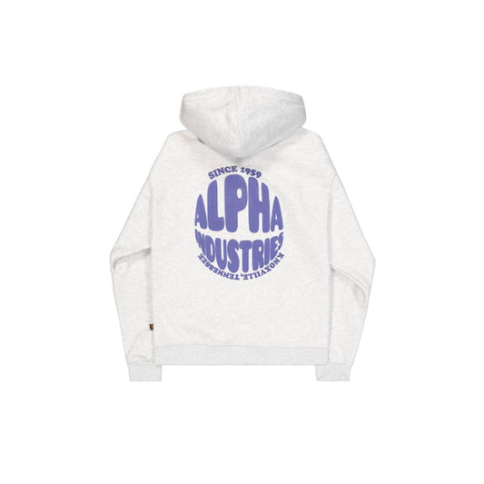 Logo Back Print Hoodie Women - pastel grey melange
