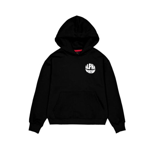Logo Back Print Hoodie Women - black