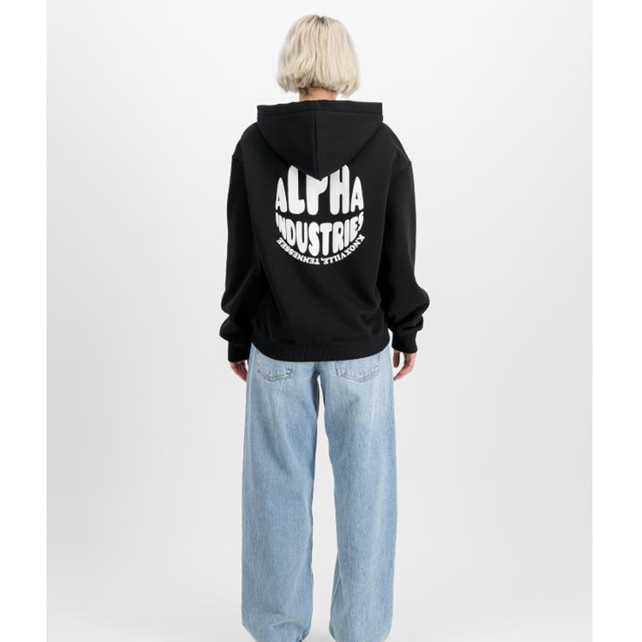 Logo Back Print Hoodie Women - black